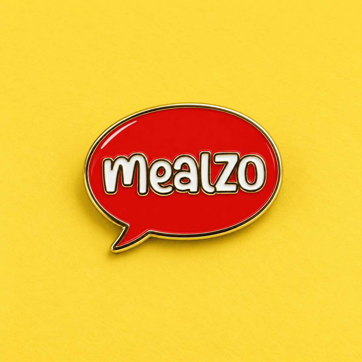 Hard enamel badge with gold-tone metal and red enamel